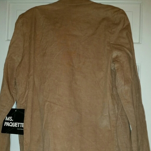 Ms. Paquette Tan Corduroy Suit Jacket Sz Med - Picture 2 of 3